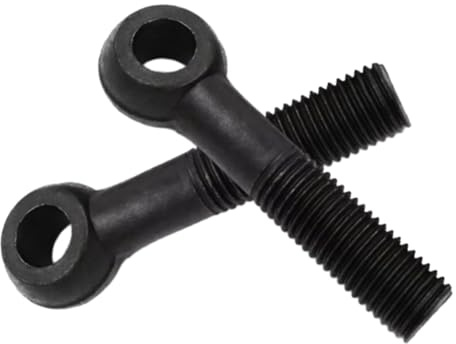 MOUMOUTEN Anneau de levage M10 x 110 mm, 10 pièces, vis en acier au carbone noir, boulons semi-filetés pour connexion de corde, entrepôt, atelier, port