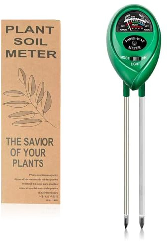 Bodentester für Garten, Boden-pH-Messer 3-in-1 Bodentest Messgerät für Feuchtigkeit/Leuchtung/pH, Boden-Feuchtigkeitsmessgerät für Pflanzenerde, Bauernhof, Rasen Keine Batterie Erforderlich
