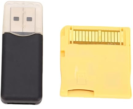 ASHATA 2025 Flash-Karte für 2DS 3DS-Spielekonsole, ASIC-Chip-Videospiel-Flash-Speicherkarte mit Kartenleser, Vierstufige Helligkeitsanpassungs-Flash-Karte (Gold)