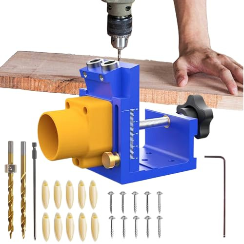 Zuasdvnk Gabarit de poche – Gabarit de perçage de poche pour le travail du bois | Fixation à vis avec collecte de poussière, pour installation d'armoire, terrasse, bureau, assemblage, travaux manuels