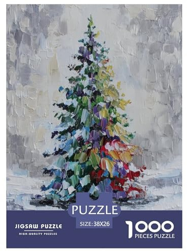 Weihnachtsbaum Puzzle 1000 Teile Impossible Geschicklichkeitsspiel Für Die Ganze Familie, Klassische Geschenk Lernspiel Herausforderung Spielzeug Home Dekoration 38x26cm/1000pcs