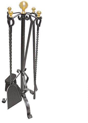 Lienbacher Kaminbesteck geschmiedet, mit Messingkugeln 4-TLG.