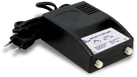 AMS2/RF LTE SWITCHING-amplificatore retro TV UHF+VHF 28dB -attacco F, alimentazione switching e filtro LTE