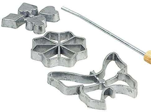 GMMH Traditionelle Teigform Hworost Waffeleisen, Waffelbäckerei Spreewaldschleifen Set