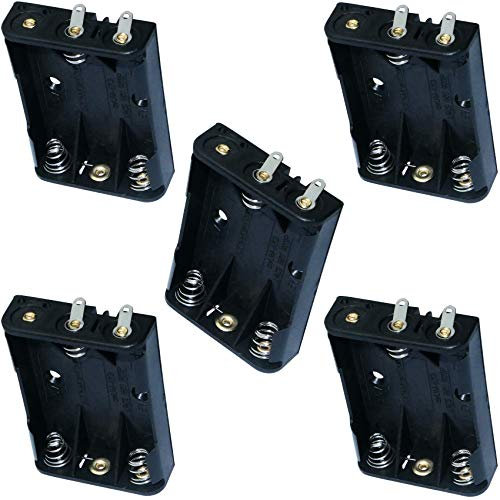 Aerzetix -5X Porte-Piles 3xAAA LR03 - Boîtier pour 3 Piles ou Accus Fiche Prise Chassis Bec - C3412