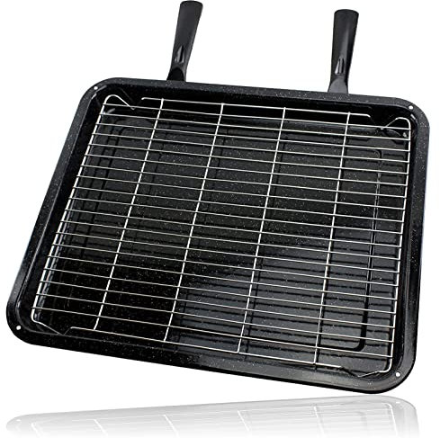 SPARES2GO Universal Extra Large Oven Grill Pan, Rack & Dual Detachable Handles - 44cm x 36.5cm