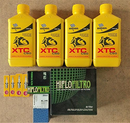 Wartungsset 4 Liter Bardahl XTC C60 10W40 1 Ölfilter Hiflo HF163 1 Luftfilter Hiflo HFA7910 2 Zündkerzen NGK DCPR8EKC 2 Zündkerzen NGK BKR7EKC 1 Kraftstofffilter MAHLE KL145 für