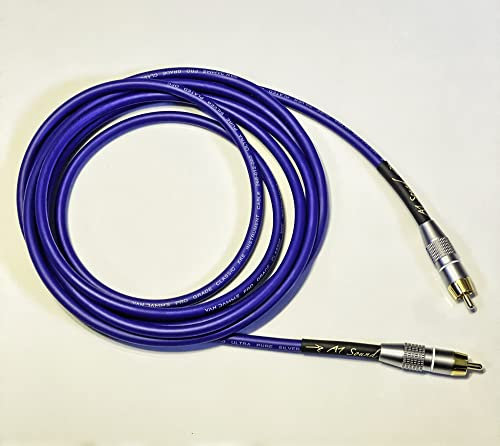 A1 Sound Van Damme Blue Ultra X Subwoofer Cable 10 Metre Single Length Terminated With Gold Plated RCA Phono Plugs.