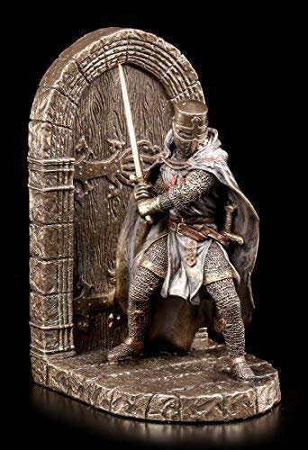 Ritter Buchstütze rechts - einzeln | Deko Figur Kreuzritter Veronese bronziert