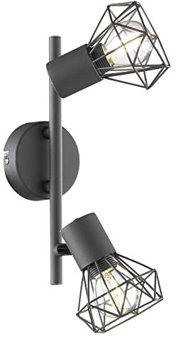 Fischer & Honsel Spotschiene Ran | Grau Matt | L: 25cm, B: 8cm, A: 18cm | 2x E14 max. 40 Watt, exkl. Leuchtmittel | 22265