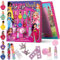 Princess Nagellack auf Wasserbasis 6 Flaschen 6 Farben mit Erdbeerduft & Glamour-Accessoires - Körperspray, Lipgloss, Haarspangen, Nagelaufkleber, Maniküre & Pediküre Artikel