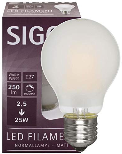 SIGOR Filament-LED-Lampe, AGL-Form, matt, E27/230V (9019601197)