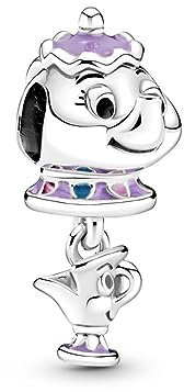 PANDORA Disney Die Schöne und das Biest Madame Pottine und Tassilo Charm-Anhänger aus Sterlingsilber aus der PANDORA Disney X Kollektion, 799015C01