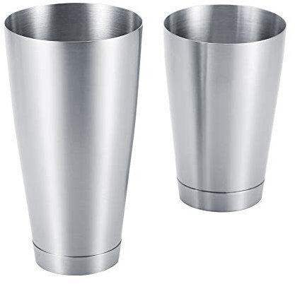 Shakers Boston en acier inoxydable, tasses à cocktail Shaker Set Barman Shakers Tasses à mélanger, pour faire un cocktail Boston Martini, 600/750 ML(argent)