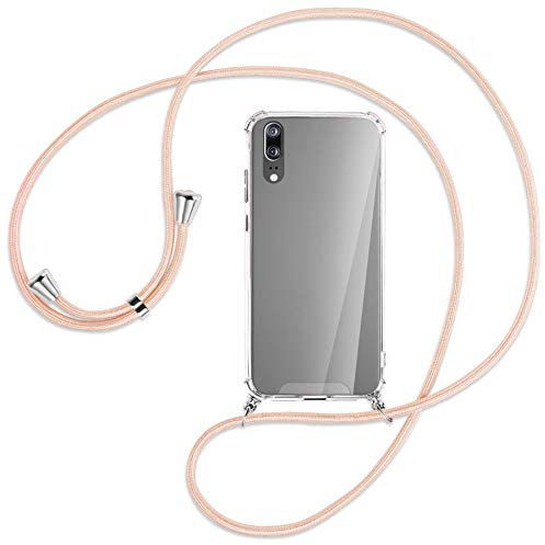 mtb more energy Handykette kompatibel mit Huawei P20 (5.8'') - Rose Peach - Smartphone Hülle zum Umhängen - Anti Shock Full TPU Case