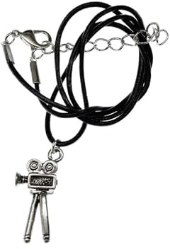 Miniblings Filmkamera Kamera Halskette - Handmade Modeschmuck I Kette mit Anhänger - Kamerafrau Film Drehen Movie silber Leder