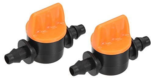 sourcing map Micro Ball Valve 1/4 Barb Connector Shut Off Switch Plastic for Irrigation Drip Tube 2 Pack