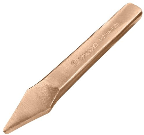 WEDO Cincel de corte cruzado sin chispas, cincel de corte cruzado de seguridad, cobre berilio, estándar DIN, certificado BAM y FM, 4 x 6 x 140 mm
