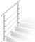 Ikodm d'escalier 150cm acier inoxydable 4 traverses pour escaliers main courante balustrade garde-corps aide escalier balcon intérieur extérieur GOL-4025-M1