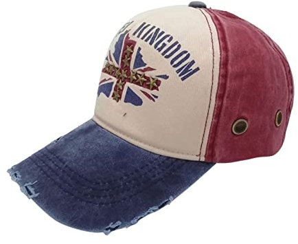 AMDOLE Baseball Cap England Britain Flag Verstellbare Vintage Kappe Herren Damen Basecap Aus Baumwolle Reine Farbe Unisex Sport Cap Damen