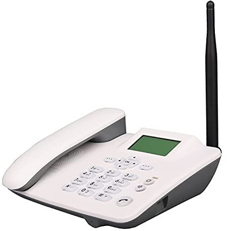 IBOWZ Desktop Corded Telephone Wireless SIM Card GSM Classic Desk Phone,Wireless Quad Band GSM Desk Phone,Fixed Telephone For Home Office Hotel,Redial Function,SMS Sending And Receiving,Radio Func