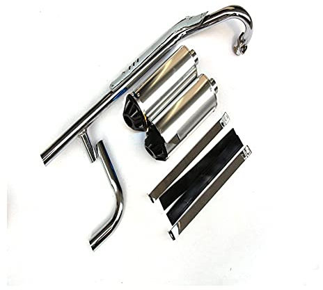 D'échappement Tuyau Silencieux Accessoires Moto Double Tuyau D' échappement Silencieux Tout- Terrain Dirt Pit Bike pour 50cc 70cc 90cc 110cc 125cc Pot D'échappement (Couleur : D)
