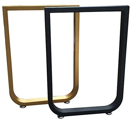 DuANgu Moderne verstellbar Tischkufen, einzigartige U-Form Tischgestell Tischuntergestell, tischbeine aus 50 * 30 mm Vierkantrohr, schwarz, Gold, anpassbare Gr??e