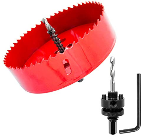 Scie cloche 135mm, LAIWEI A2 mèche cloche à arbre pour usage intensif, foret 4341,outil de perçage pour percer des trous dans différents types de bois, aluminium, PVC, etc.