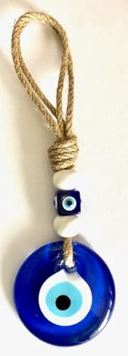 Nazar Boncuk Glücksauge Wandschmuck aus Glas handgefertigt Eveleye Wanddeko Wandkunst für Wohnzimmer Schlafzimmer Büro Laden 1811 (midnight)