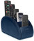 molshine Soporte para mando a distancia con 5 compartimentos, caja de almacenamiento de organización de piel sintética para mando a distancia de TV, controladores de calefacción (Armada Azul)