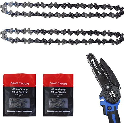 2 Pcs 6 Inch Mini Chainsaw Blade, 21V Mini Chainsaw Chain Replacement, Portable Cordless Electric Chainsaw Blade for Wood Branch Cutting