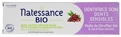 Natessance Dentifrice Soin Dents Sensibles Huile de Giroflier Bio 75 ml
