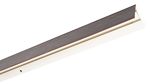 Garesa Gardinenschiene 1-läufig, Weiß I Vorhangschiene aus Kunststoff inkl. Gleiter I Vorgebohrt zur Deckenmontage I Mit Blende Farbe Wenge I 100cm