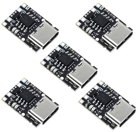 HiLetgo 5pcs TP4057 1A 3.7V Lithium Battery Charging Board with Protection Type-C USB C Li-ion Battery Charging Board Over TP4056