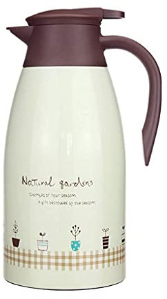 Hervidor de café, termo para bebidas, gran capacidad, antiescaldado, 2 litros, verde, conservación del calor: 6-12 horas (color: blanco) Commemoration Day
