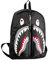Zaini Shark, Zaini Shark Camo con Spallacci Resistenti all'Usura, Impermeabili e Regolabili, Zaino Shark Graffiti di Grande capacità, Zaino Leggero e Casual per Libri (Nero)