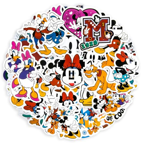 Chukua 100 Stück Wasserfeste Mikey Mouse Aufkleber, Kawaii Sticker Mädchen, Sticker Set Kinder, für Skateboards, Bottle, Tablets, Schultaschen, Türen