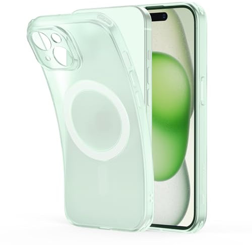 ESR für iPhone 15 Plus Hülle, klares Silikon Case mit MagSafe, stoßfeste dünne Abdeckung, vergilbungsbeständige dünne transparente TPU-Handyhülle, Zero Serie, Grün