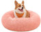 Feandrea Dog Bed, Donut Cat Bed, Fluffy Calming Pet Bed with Removable, Washable Cover, Soft Long Plush, 80 cm, Pink PGW040R01