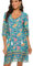 BDTECAOR Frauen Lockere Minikleid Boho Blumen Sommer Kurze Strandkleid Sonnenkleid Grüne Blumen M