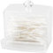Tabanzhe Transparent Acrylic Q-Tip Organizer with Lid: A Chic Solution for Your Cotton Swabs and Balls, Clear Cotton Bud Holder Dispenser, Cotton Ball Swab Jar Canister Cosmetics Makeup Storage Box