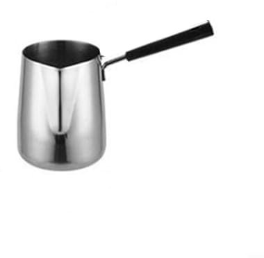 Emiif Cafetera turca – Calentador de café y mantequilla de acero inoxidable 304, calentador de leche premium y olla de leche con boquilla (350 ml)