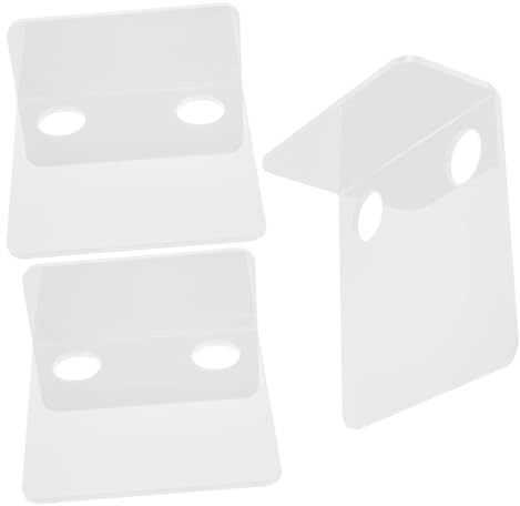 IWOWHERO 3 Stück Acryl Wandregal für Überwachungskameras und Lautsprecher Platzsparend mit Kabelversteck für Badezimmer und Garage Weiß Kleines Schwebendes Regal