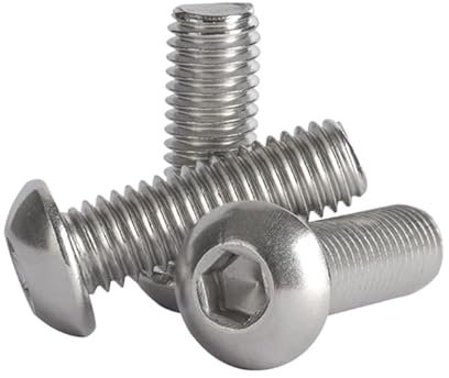 Tornillos de cabeza de botón M4-0,7 x 6 mm, tornillos de cabeza Allen de acero inoxidable 304, accionamiento hexagonal Allen, acabado brillante, rosca totalmente a máquina, 50 unidades