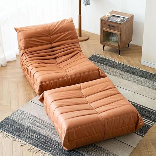 Drehbarer Schaukelstuhl aus Stoff, Liegestuhl, manuell, modernes Einzelsofa, Heimkino, Sitzgelegenheit für Wohnzimmer, Ingwer-Sofa