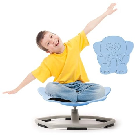 LPYDP Autistic Children Swivel Chair, Toddler Sitting Swivel Chair, Children Over 3 Years old Sitting and Swivel Chair Balance Chair, Adjust The Body Balance of Young Children, Metal Base Non-slip(Blu