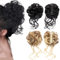 2 Stück Haarteil mit Klammer Lockig Wellig Haargummi mit Haaren Klammer Haarteile Dutt mit Klammer Hochsteckfrisuren Synthetisch Messy Bun Haar Tousled Updo Haarteile für Frauen Mädchen