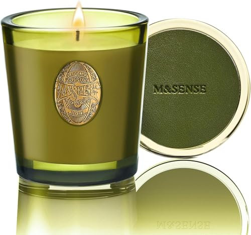 M&SENSE Duftkerze Sandelholz Jasmin,260g Duftkerzen im Glas Natürliche Soja-Kerze,50 Stunden Brenndauer,Kerzengeschenke für Frauen & Männer,Geschenk Kerze