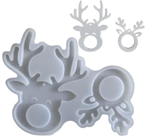Silikonformen Gießformen Elch Anhänger Weihnachten Hirsch Silikonformen Gießformen, Weihnachten Baum Elch Anhänger Gipsformen Zum Gießen Weihnachten Epoxidharz Formen Für Heimdekoration 13x15,5 Cm