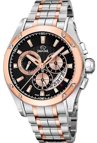 JAGUAR Swiss Made Herrenuhr Analog aus Edelstahl 316l | Quarzwerk, Chronograph, Kalender, Robustes Saphirglas, Wasserdicht 10 ATM J1035/1 Special Edition